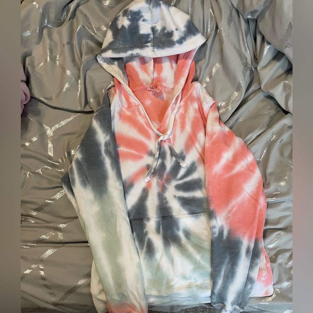 Tie-dye String hoodie Crop
